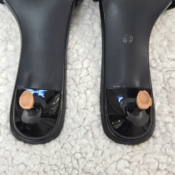 Sleek Black Mules with Braided Strap and Square Toe Size US 8 UK 39 - Picture 8 of 8